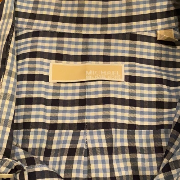 Michael Kors Blue Long Sleeve Button Dress Shirt Men’s Tall - Picture 3 of 7